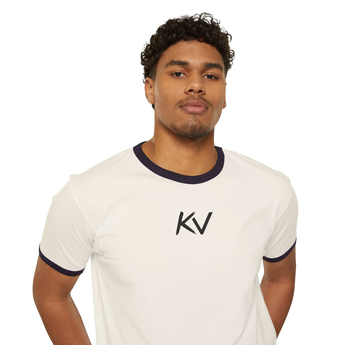 KV Minimalist Ringer T-Shirt — Vintage-Inspired Casual Tee