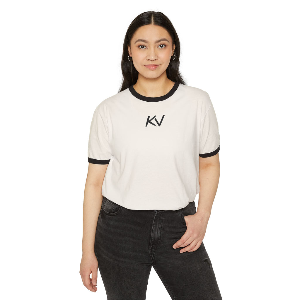 KV Minimalist Ringer T-Shirt — Vintage-Inspired Casual Tee