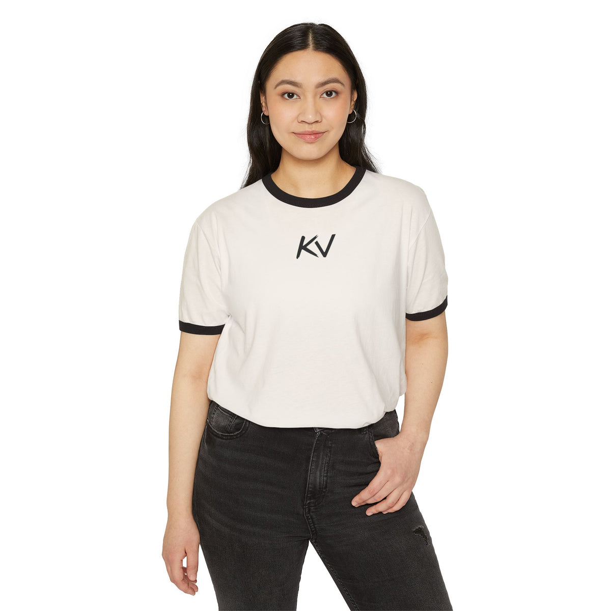KV Minimalist Ringer T-Shirt — Vintage-Inspired Casual Tee