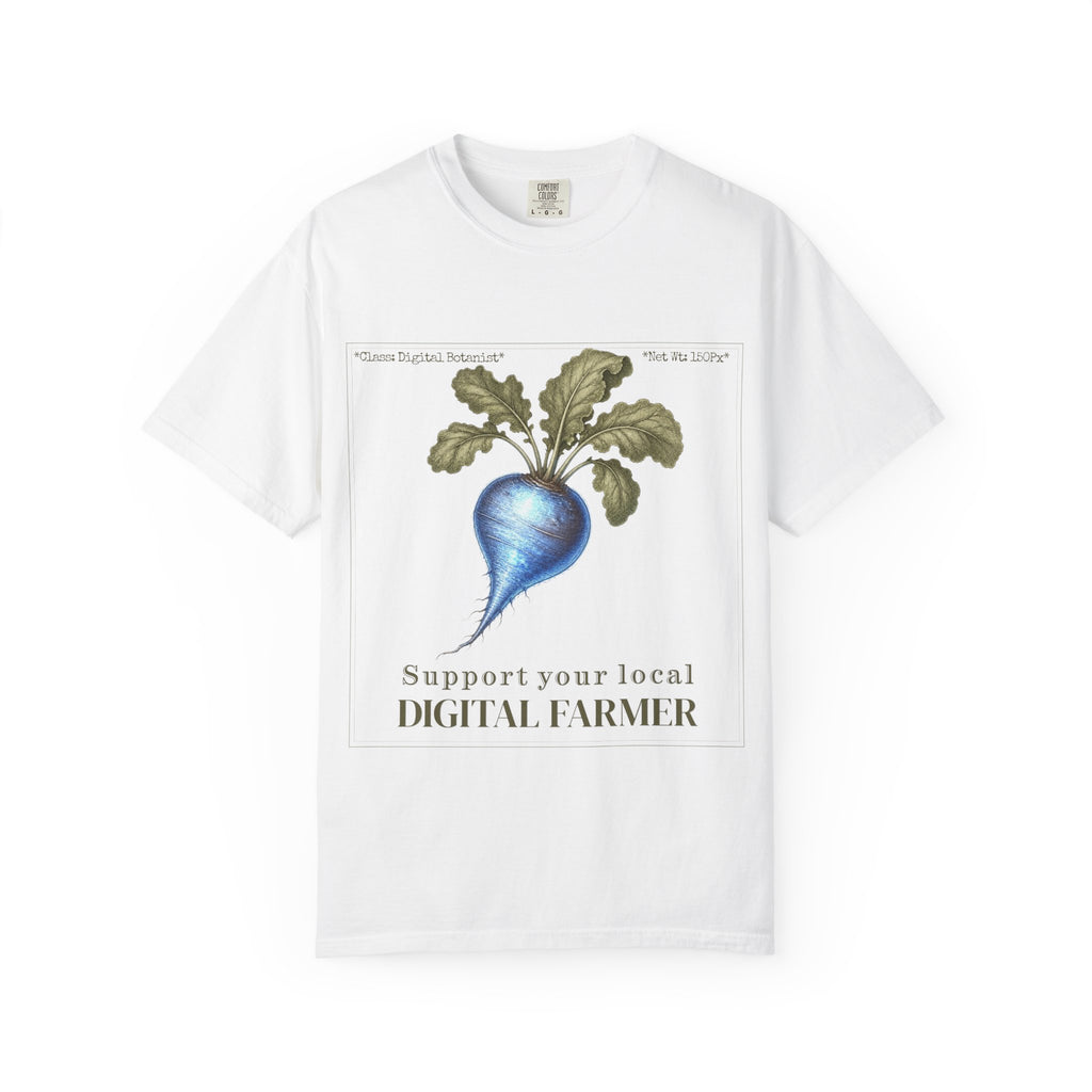 Support Your Local Digital Farmer T-Shirt — Blue Root Veggie Graphic