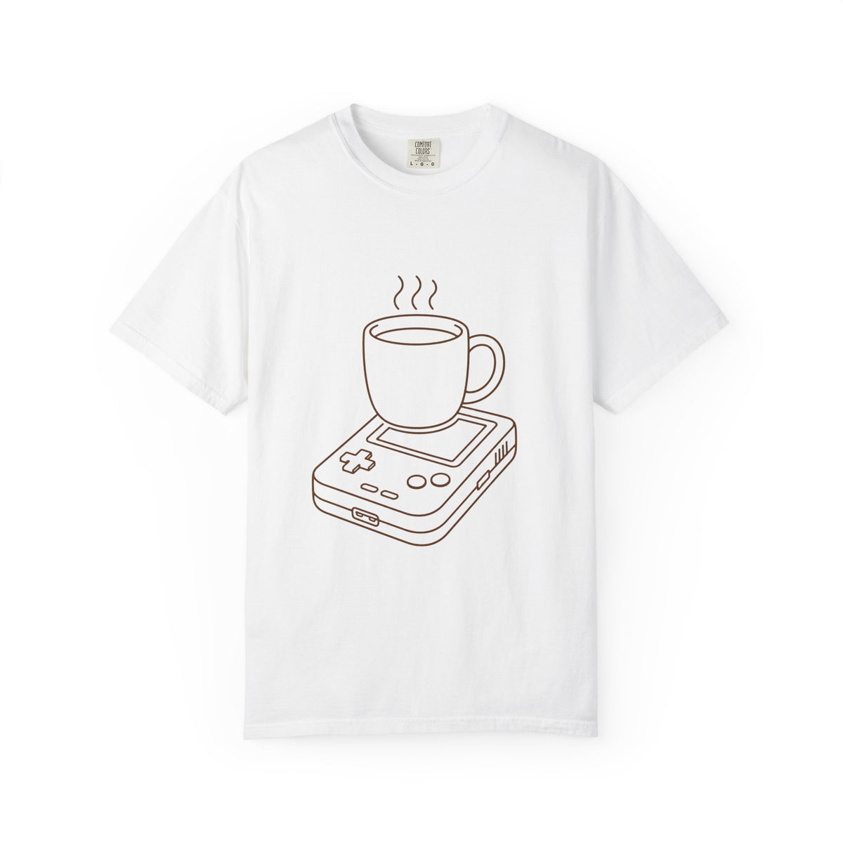 Coffee & Console T-Shirt — Retro Gaming Coffee Tee