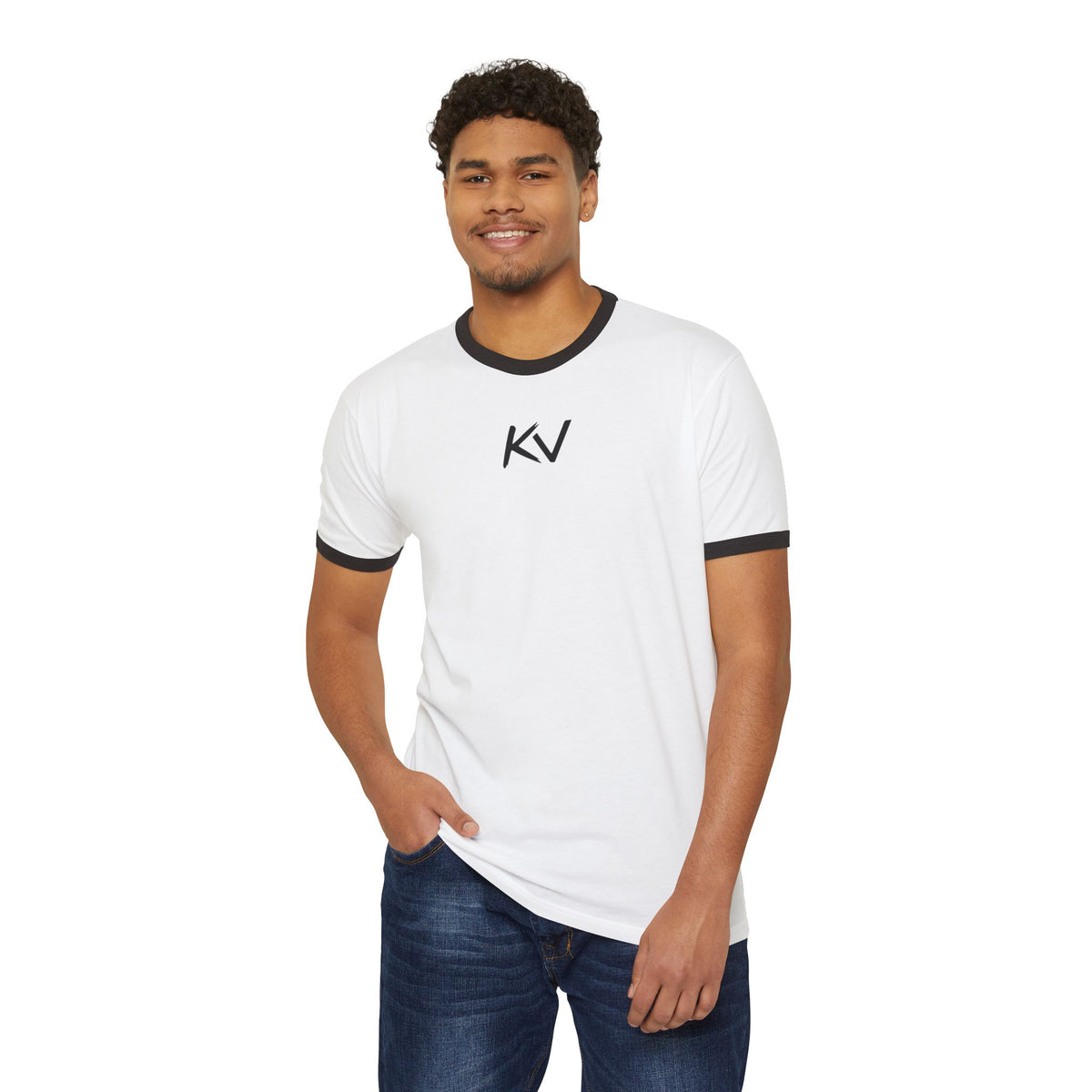 KV Minimalist Ringer T-Shirt — Vintage-Inspired Casual Tee