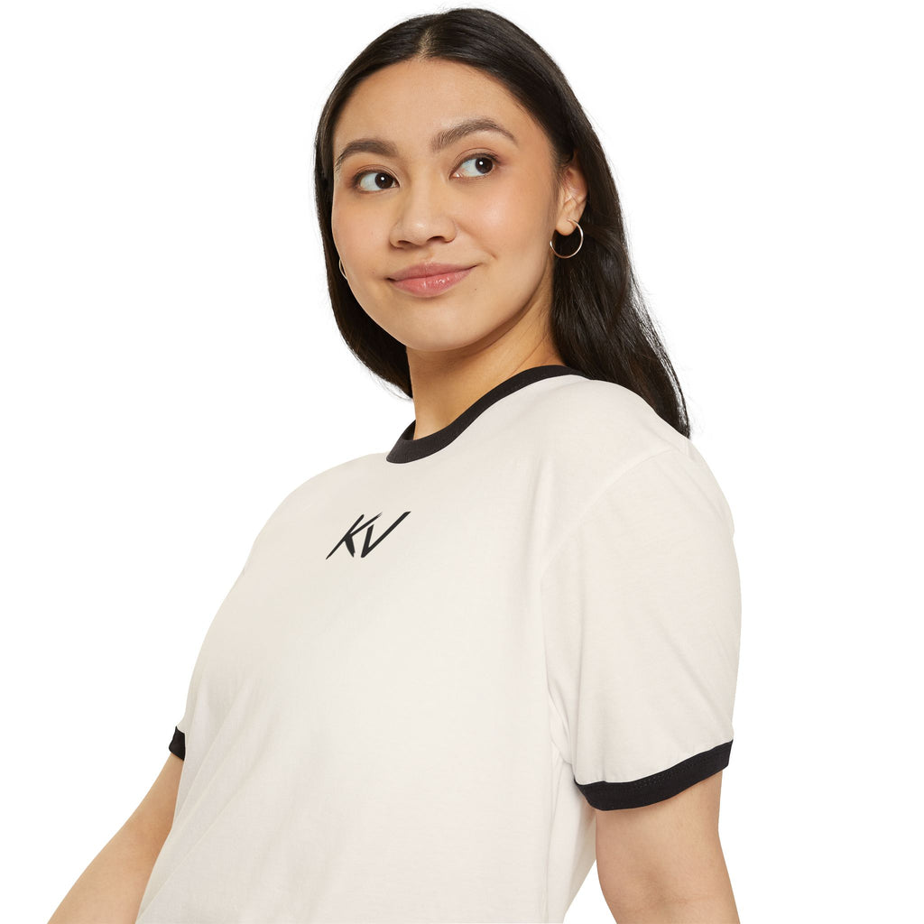 KV Minimalist Ringer T-Shirt — Vintage-Inspired Casual Tee
