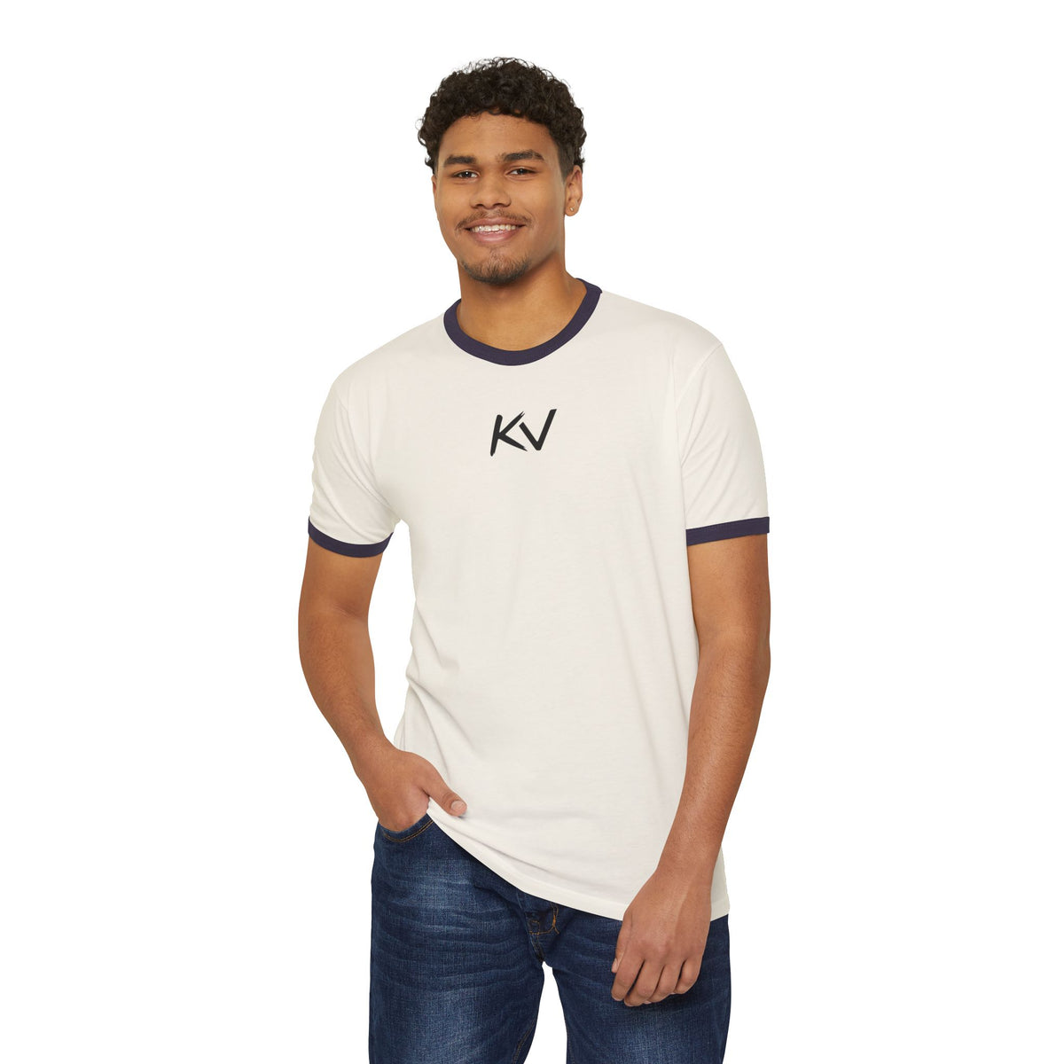 KV Minimalist Ringer T-Shirt — Vintage-Inspired Casual Tee